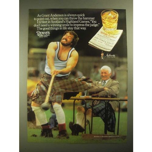 1987 Dewar's White Label Scotch Ad - Scotland's Highland Games