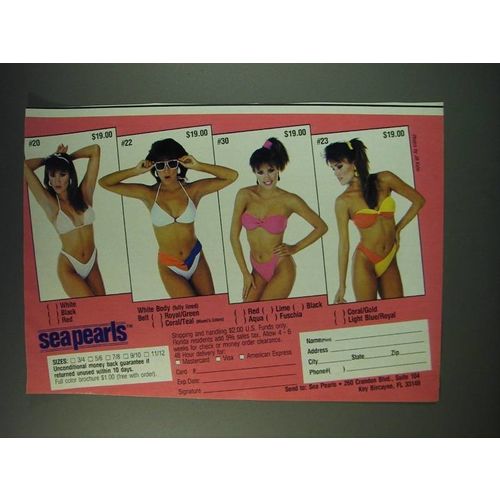 1987 Sea Pearls Bikini Swimsuits Ad - Sea Pearls