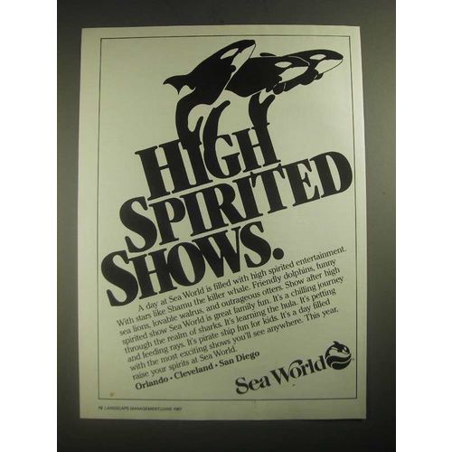 1987 Sea World Ad - High Spirited Shows
