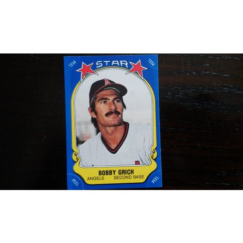1981 Fleer Star Sticker Card # 050 Bobby Grich Excellent (5) California Angels