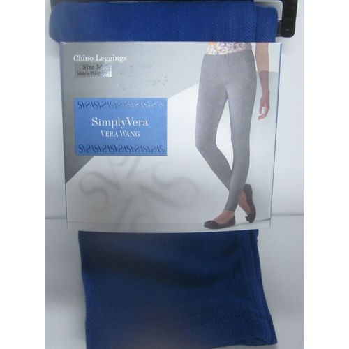 Blue Chino Stretchy Leggings Medium 8-10 SimplyVera Vera Wang Indigo Blue