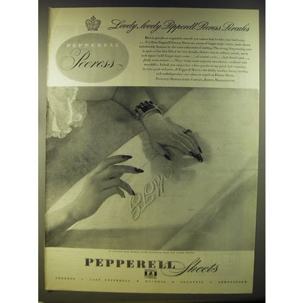 1946 Pepperell Sheets Ad - Lovely, lovely Pepperell Peeress Percales