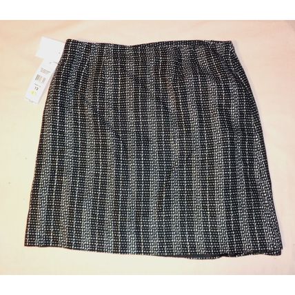 Womens Gloria Vanderbilt Black White Skirt 12 34 Waist NWT Texture