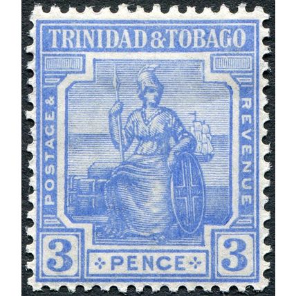 Trinidad & Tobago 1922 3d bright blue SG 211 unused