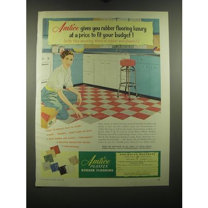 1953 American Biltrite Amtico Plastex Rubber Flooring Advertisement