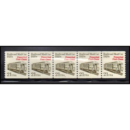 2265 21c Mail Car Very Fine MNH Dry Gum PNC 2/5 X1262