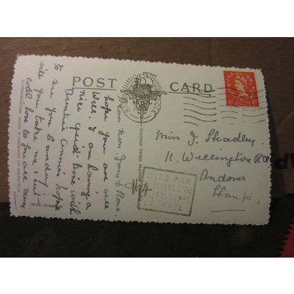 PROMENADE & SANDS, BOSCOMBE, DORSET used postcard RP by Dearden & Wade 1958 pm =