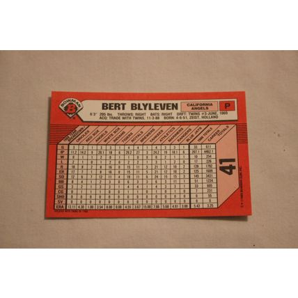 Bert Blyleven 1989 Bowman TIFFANY NO. 41