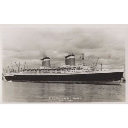US Lines United States Ship Liner Tons Ferry Old Real Photo Postcard