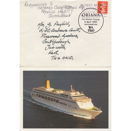 P&O Lines Oriana Maiden Voyage Ship Posted On Board FDC 2x Postcard s