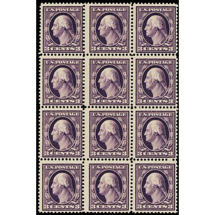 333, Mint NH Block of 12 Showing 2mm & 3mm Spacing - Stuart Katz