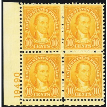 642, Mint VF NH 10¢ Plate Block .. Stuart Katz
