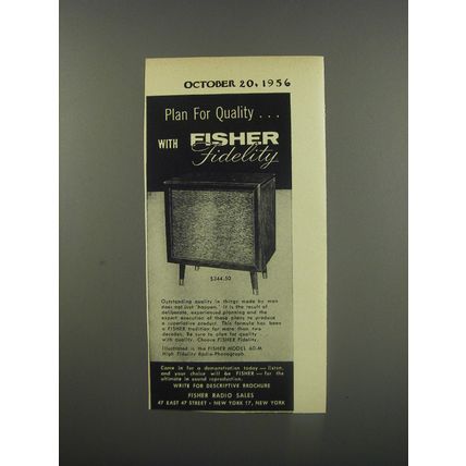 1956 Fisher Model 60-M Radio-Phonograph Ad - Plan for Quality