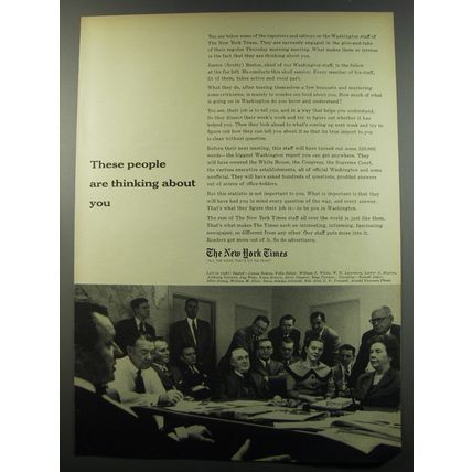 1955 The New York Times Ad - These people are thinking about you