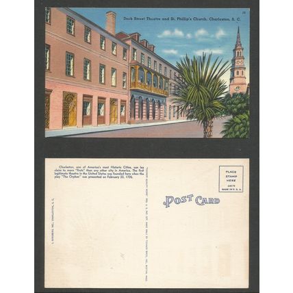 United States Postcard Dock St & St Phillips , Charleston, South Carolina Unused