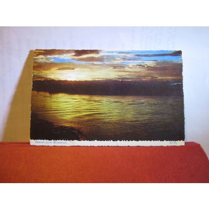 SUNSET OVER MONTROSE, ANGUS SCOTLAND used postcard 1969 pm #