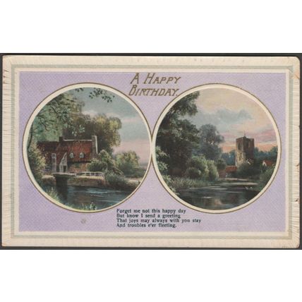 A Happy Birthday, with Poem, 1910s - Postcard