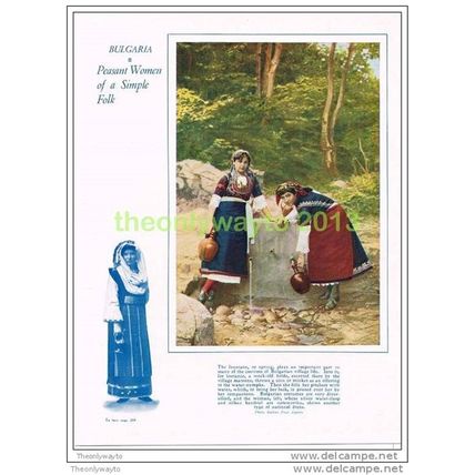 BULGARIAN PEASANT WOMEN AT WELL, BOOK ILLUSTRATION, c1930