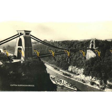 Clifton Suspension Bridge, Near Bristol, 38756 Harvey Barton Postcard, 1961