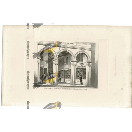 North Entrance of Burlington Arcade, London, Book Illustration (Print), 1850