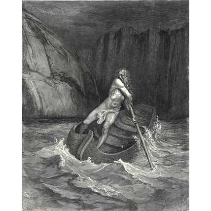 CHARON 1903 Gustave Doré - Dante Alighieri ANTIQUE ENGRAVING