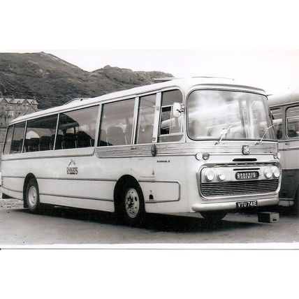 Black & White Photograph of Roberts Coaches of Crewe - VTU 741E
