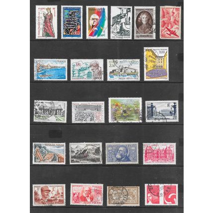 FRANCE SELECTION VIEWS PLANES HISTORY PERSONALITIES HEROES STAMPS USED @ 11p ea