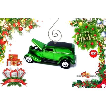 RARE CHRISTMAS ORNAMENT GREEN GRINCH FORD™ CUSTOM CHOPPED TOP GREAT GIFT