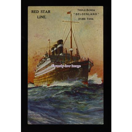 LS1428 - Red Star Liner - Belgenland - Company postcard - artist Charles Dixon