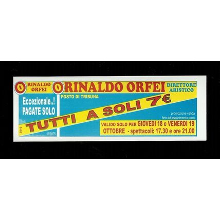 Biglietto Ingresso Circo - Rinaldo Orfei 2 - misura cm. 13x4
