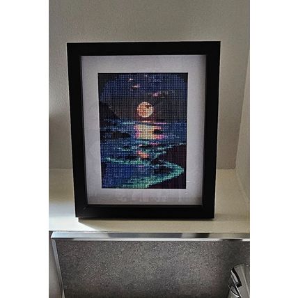Landscape Picture in Completed Diamond Art with Black Frame Size 24cm by 29cm