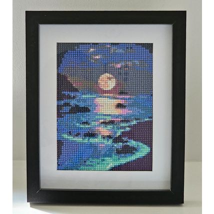 Landscape Picture in Completed Diamond Art with Black Frame Size 24cm by 29cm