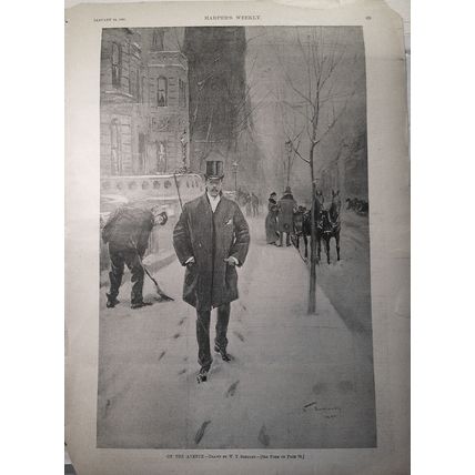 "On the Avenue", by W. T. Smedley - Harper's Weekly, January 24, 1891. Original