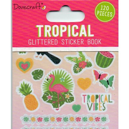 Dovecraft : Glittered Sticker Book : 8 10 x 11 cm sheets : Tropical theme