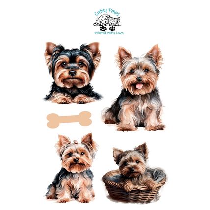 Yorkshire Terrier Stickers-Scrapbooking Journal &Crafting-Self Adhesive Stickers
