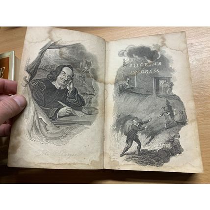 1824 JOHN BUNYAN "THE PILGRIM'S PROGESS" 201 YEARS OLD ANTIQUE BOOK (P4)