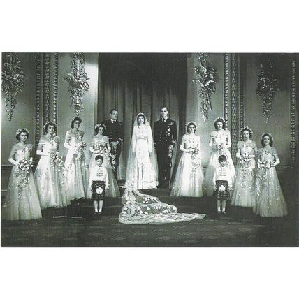 Postcard Princess Elizabeth Prince Philip Royal Wedding 1947 - Nostalgia Repro