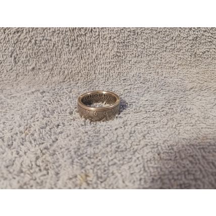 1994 90% Silver Half Dollars coin ring handmade size 10