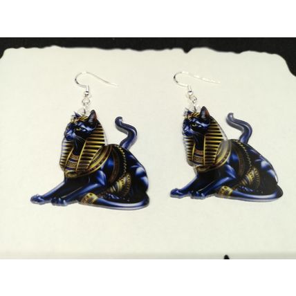 Egyptian Pharaoh Cat Acrylic Earrings