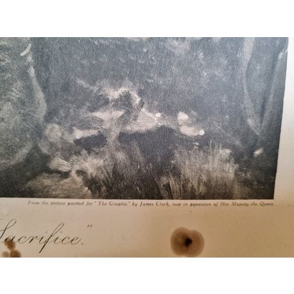 WW1 The Great Sacrifice Antique Print, Soldier Militaria Collectible Picture