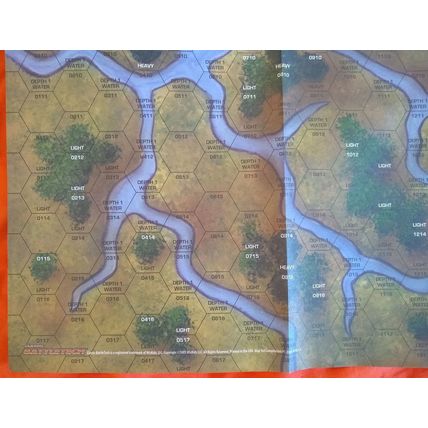 Unused BattleTech Paper Map CBT River Delta #2 From Map Set Compilation #1
