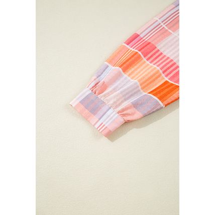 Pink Oversized Check Tunic Shirt
