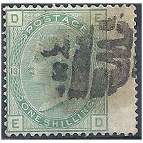 1876 SG150 1s Green Pl 13 Good++ Used Wing Margin "ED"