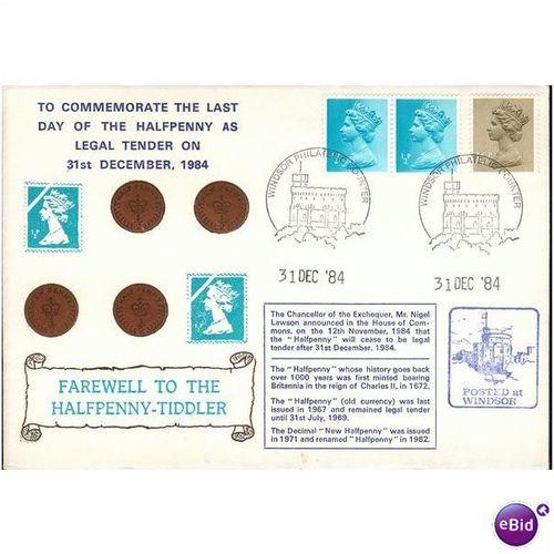 GB FDC 1984 - Farewell To The Halfpenny as Legal Tender (Posted at Windsor)