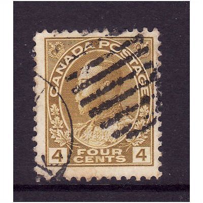 CANADA 1922 SG 249 4c OLIVE YELLOW FINE USED