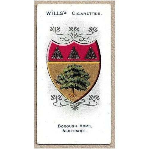 WILLS Cigarette card Borough Arms ALDERSHOT No.198 Fourth Series