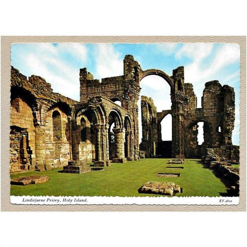 Holy Island, Lindisfarne Priory Northumberland. Valentine postcard ET4810