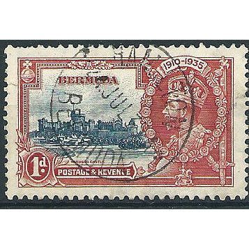 Bermuda 1935 SG94 1d Deep Blue & Scarlet Silver Jubilee Fine Used