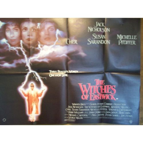 THE WITCHES OF EASTWICK Jack Nicholson, Cher 1987 Movie Quad Poster