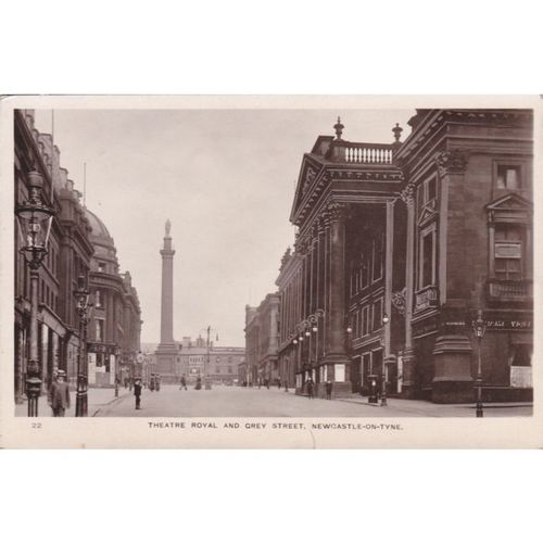 Theatre Royal & Grey Street Newcastle on Tyne Northumberland Postcard (NB)